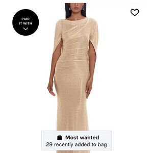 Betsy and Adam Gold evening gown